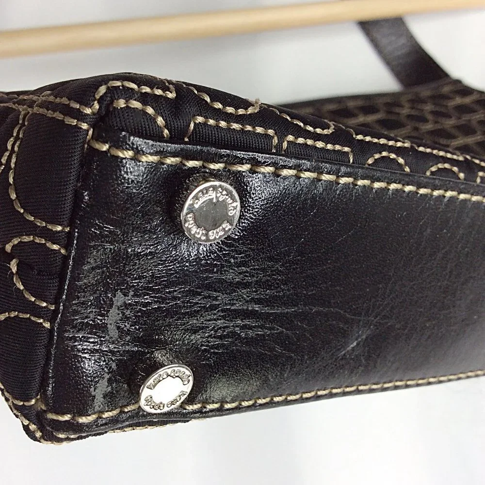 Kate Spade New‎ York Quilted Shoulder Bag Purse Black Pink Suede Lining